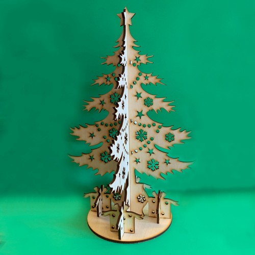 Wooden christmas tree - tree,, laser