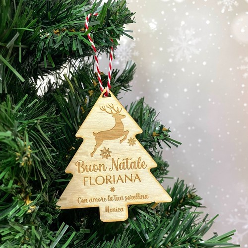 Pallina natale legno - natale,