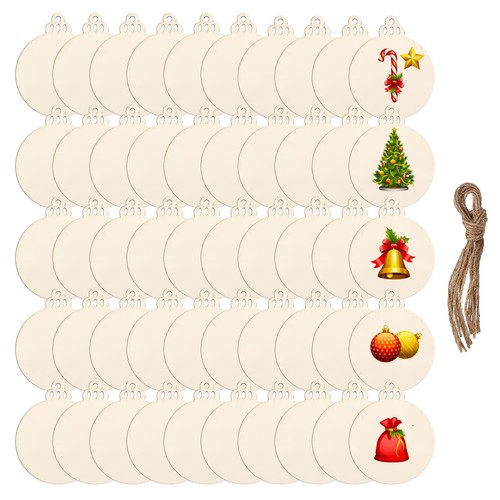 Wooden christmas balls with - 50,